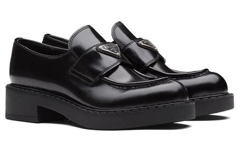 prada 1d246m|Black Double Chocolate Leather And Shearling Loafers .